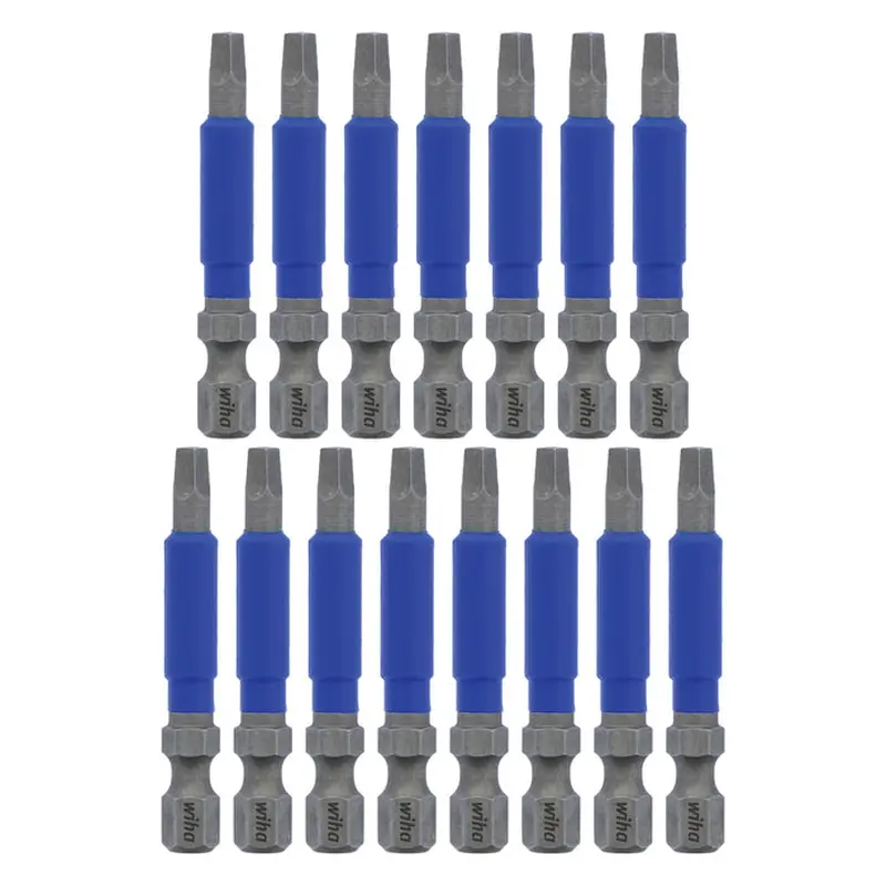 WIHA-70265 TerminatorBlue Impact Bit Square #2 - 2 Inch - 15 Pack