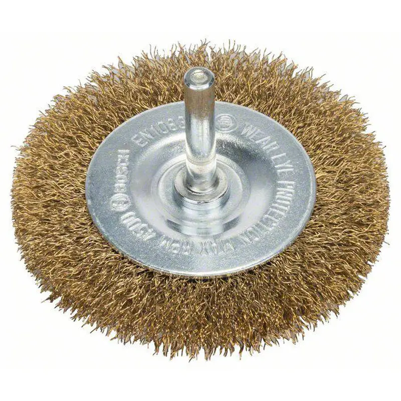 Wire Wheel 75mm Crimped Brass 0.2mm 6mm Shank