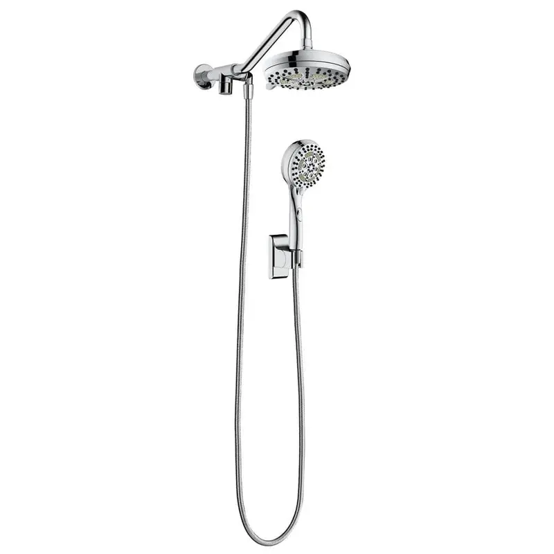 6-spray 7 in. Dual Shower Head and Handheld Shower Head with Low Flow in Chrome5 / each