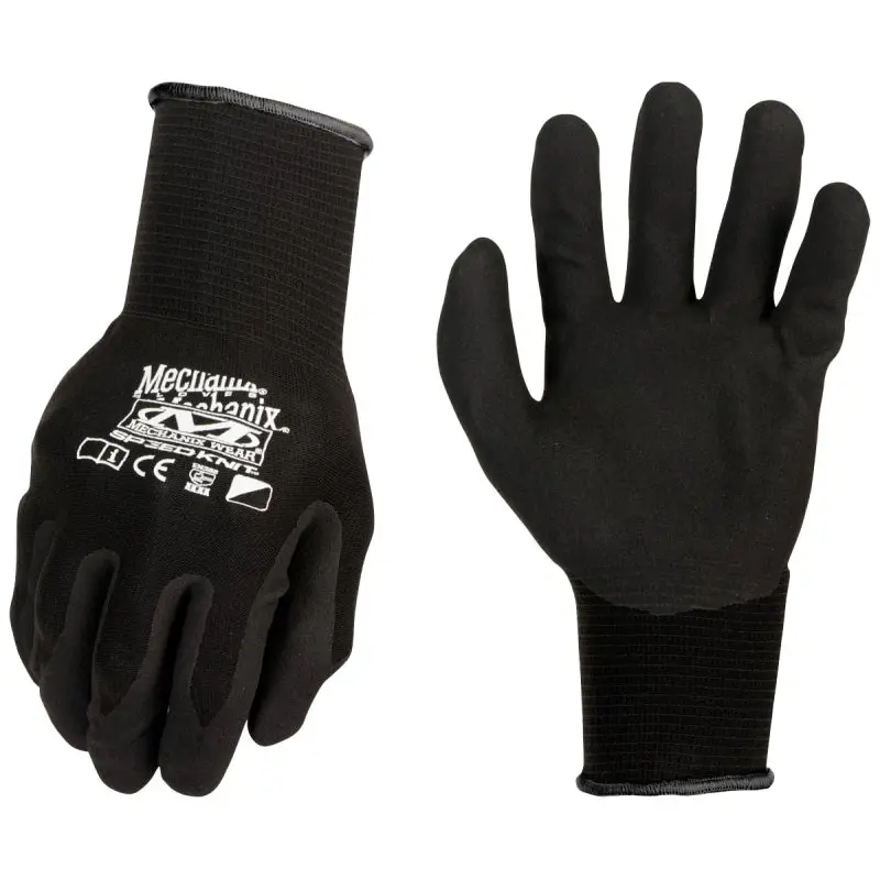 Mechanix Wear SpeedKnit Series S1DE-05-540 Work Gloves, Men's, L, XL, Nitrile Coating, Black