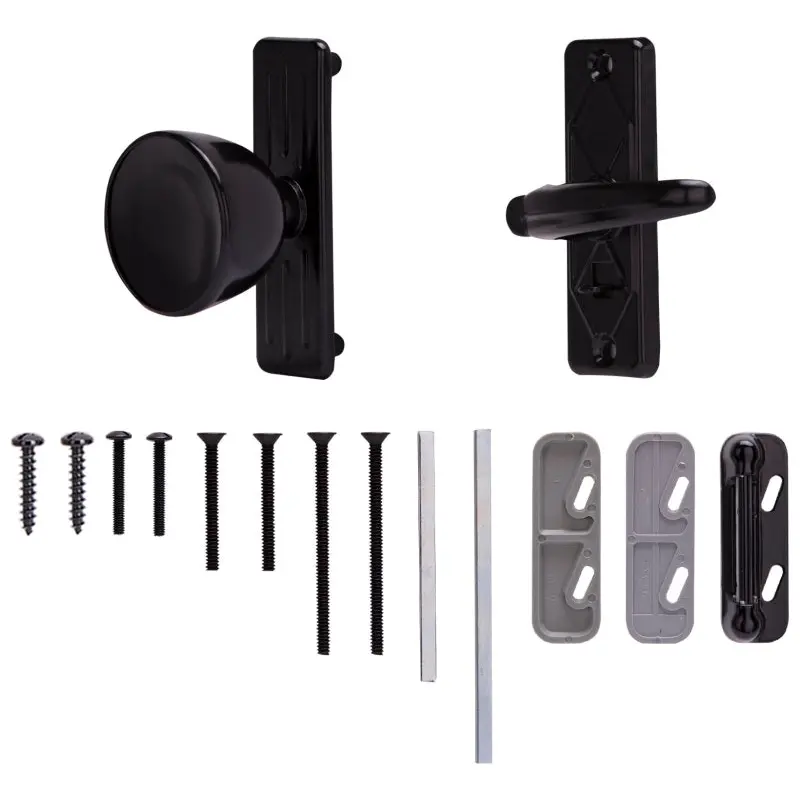 ProSource 47035-UK-PS Knob Latch, Zinc, Black, 5/8 to 1-1/2 in Thick Door, 1 in Backset
