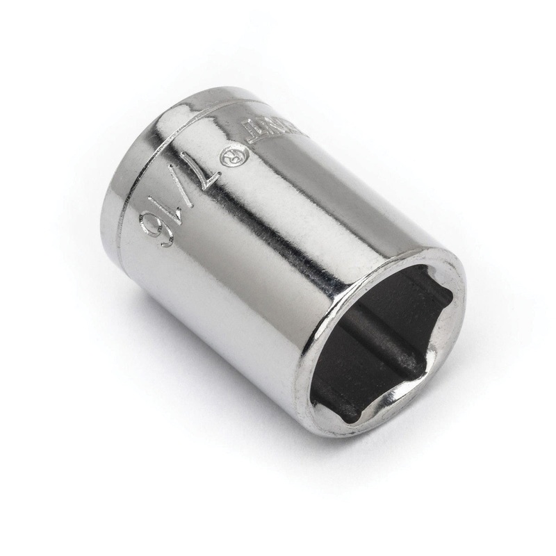 CRESCENT CDS8N Socket, System of Measurement: Imperial, Standard Length, 7/16 in Socket, 1/4 in Drive, 6-Point