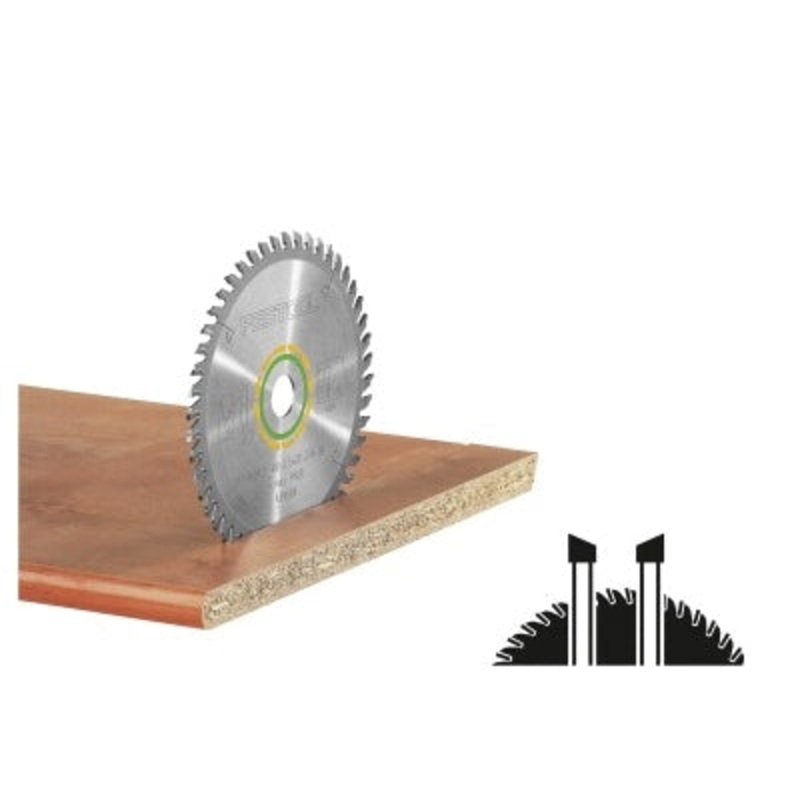 FESTOOL 576928 Circular Saw Blade, 8-1/2 in Dia, 3/32 in W Cut, ATB Teeth, 60-Teeth, -5 deg Hook, 1-3/16 in Arbor