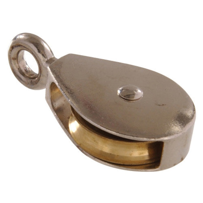 HARDWARE ESSENTIALS 321586 Single Sheave Fixed Eye Pulley, 100 lb Lifting, 1-1/2 in D Rope/Cable
