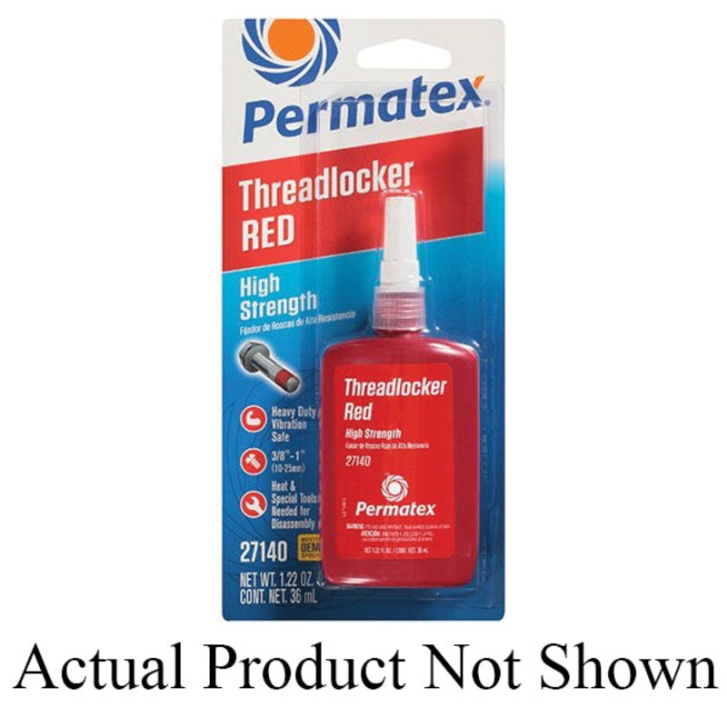 Permatex 26210 Threadlocker, Liquid, Red, Mild, 24 hr Curing, 10 mL, Bottle