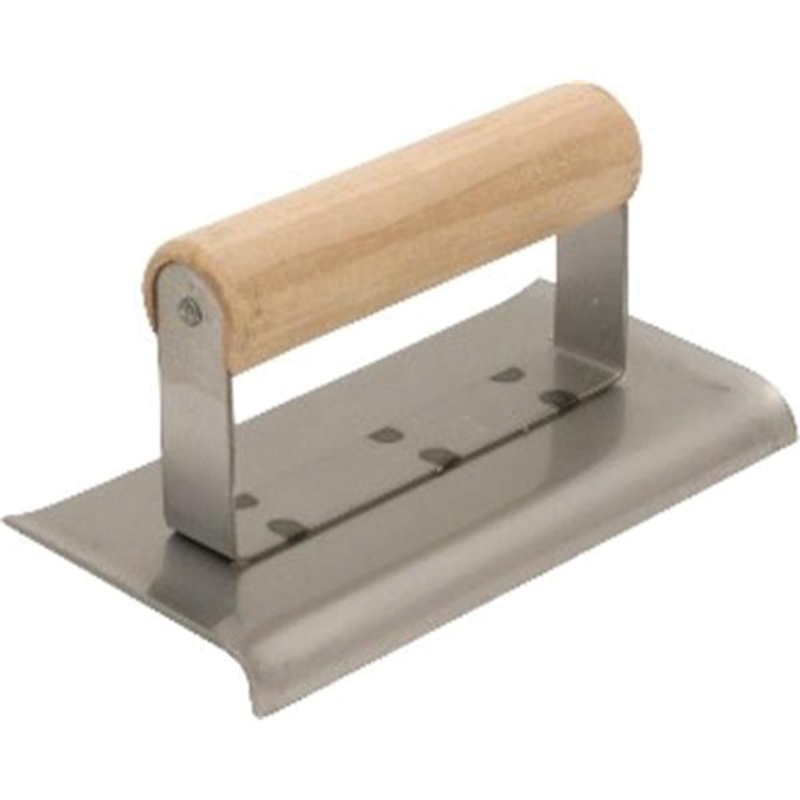 QLT 92 Curved End Hand Edger, 2-3/4 in W Blade, 6 in L Blade, 3/8 in Radius, Carbon Steel Blade, Wood Handle